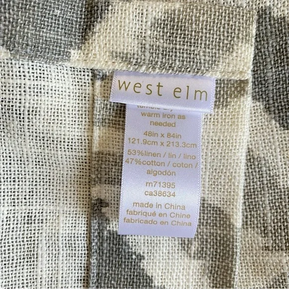 West Elm Linen Blend Curtains Grey Cream 48x84 Set of two - Picture 2 of 5